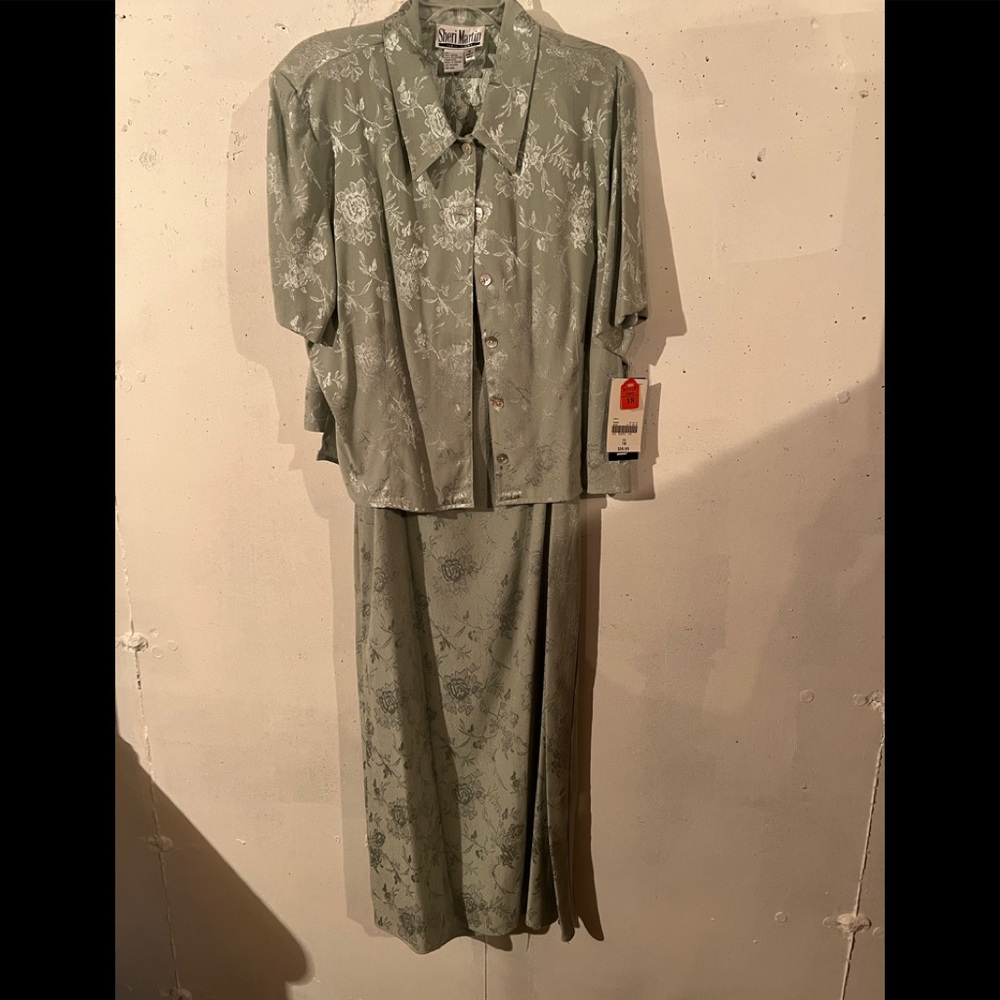 NWT.  Sheri Martin light mint dress and jacket, size 18.